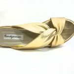 Shimmering Gold Platform Wedge Slippers  size 41