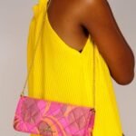 Damask Quilt Clutch Bag (Pink)