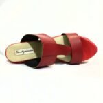 Multicolour Platform Wedge Slippers - RED